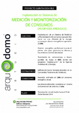  PROYECTO SUBVENCIONABLE DE ARQUEDOMO PARA LA MEDICIÓN Y MONITORIZACIÓN DE CONSUMOS EN EDIFICIOS TERCIARIOS